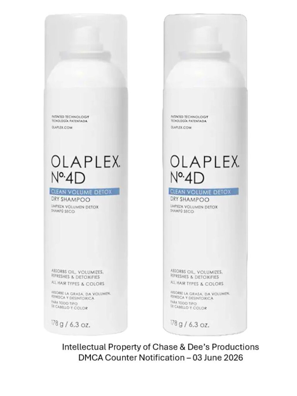 Olaplex | No 4D Clean Volume Detox Dry Shampoo [6.3 oz] x Qty 2